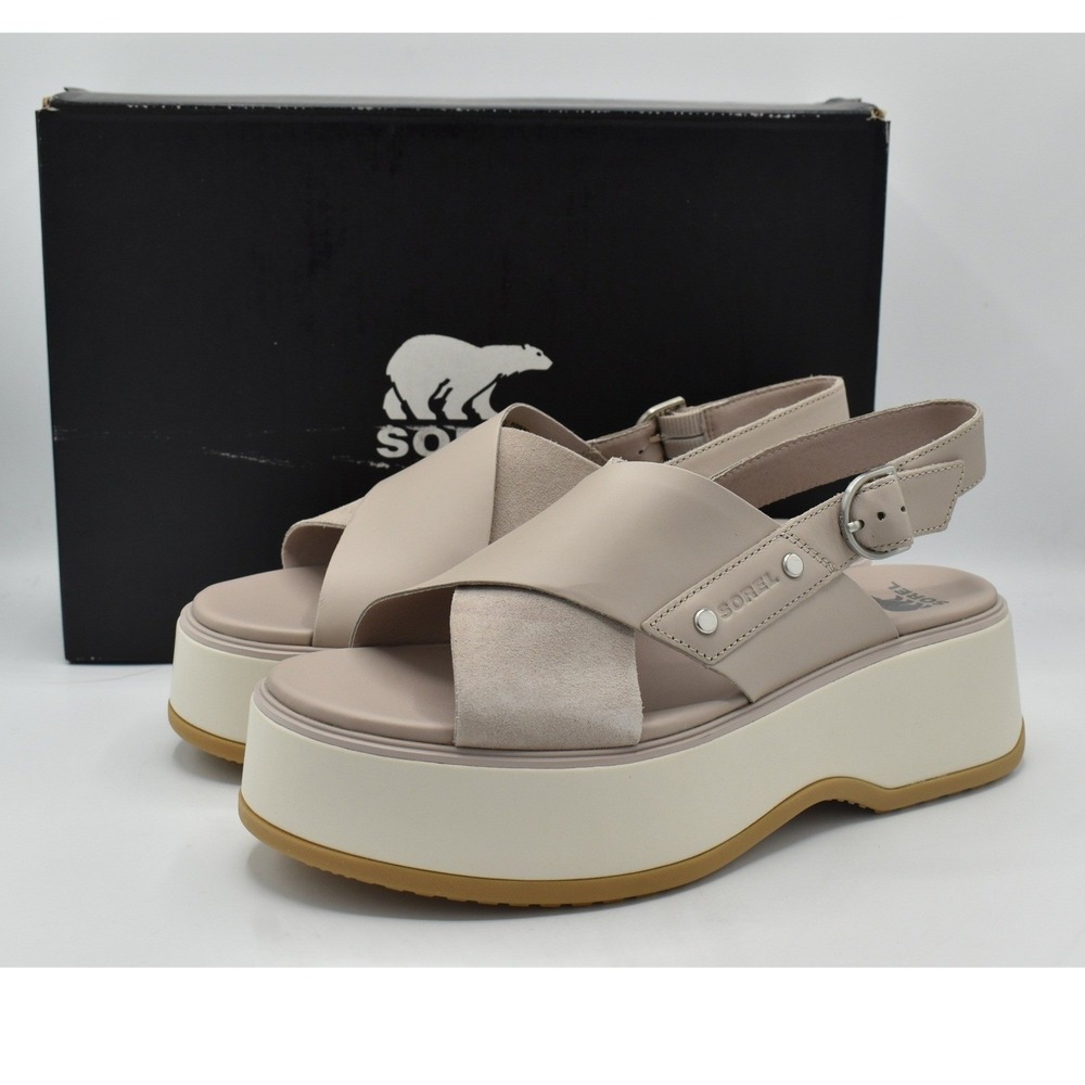 Sorel Dayspring Crisscross Sandal Womens 11 Crushed Clay Platform Shoes